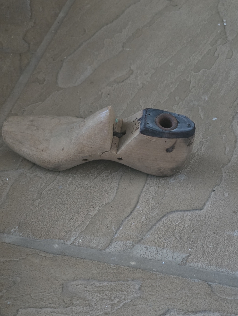 Child's Wooden Shoe Last with Metal Toe Plate - Natural Wood